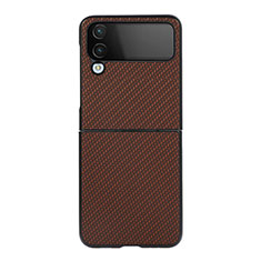 Funda Dura Plastico Rigida Carcasa Mate R01 para Samsung Galaxy Z Flip4 5G Marron