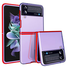 Funda Dura Plastico Rigida Carcasa Mate R02 para Samsung Galaxy Z Flip3 5G Rojo
