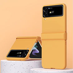 Funda Dura Plastico Rigida Carcasa Mate R04 para Samsung Galaxy Z Flip4 5G Naranja