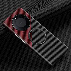 Funda Dura Plastico Rigida Carcasa Mate Twill con Mag-Safe Magnetic para Huawei Mate 60 Pro+ Plus Rojo y Negro