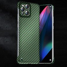 Funda Dura Plastico Rigida Carcasa Mate Twill para Oppo Find X3 5G Verde