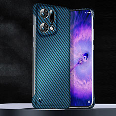 Funda Dura Plastico Rigida Carcasa Mate Twill T01 para Oppo Find X5 5G Azul