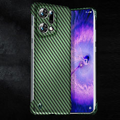 Funda Dura Plastico Rigida Carcasa Mate Twill T01 para Oppo Find X5 5G Verde