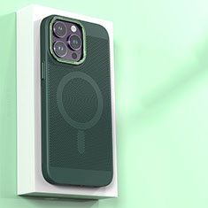 Funda Dura Plastico Rigida Carcasa Perforada con Mag-Safe Magnetic para Apple iPhone 15 Pro Max Verde