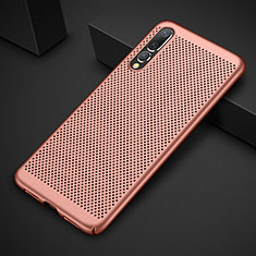 Funda Dura Plastico Rigida Carcasa Perforada M01 para Huawei P20 Pro Oro Rosa