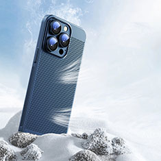 Funda Dura Plastico Rigida Carcasa Perforada para Apple iPhone 14 Pro Azul
