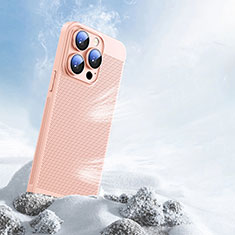 Funda Dura Plastico Rigida Carcasa Perforada para Apple iPhone 15 Pro Rosa