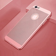 Funda Dura Plastico Rigida Carcasa Perforada para Apple iPhone 6 Oro Rosa