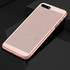 Funda Dura Plastico Rigida Carcasa Perforada para Huawei Honor 7A Oro Rosa