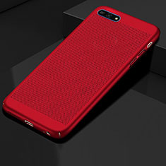 Funda Dura Plastico Rigida Carcasa Perforada para Huawei Honor 7A Rojo