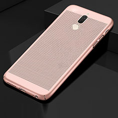 Funda Dura Plastico Rigida Carcasa Perforada para Huawei Mate 10 Lite Oro Rosa