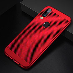 Funda Dura Plastico Rigida Carcasa Perforada para Huawei P20 Lite Rojo