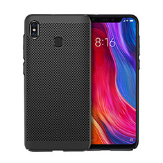 Funda Dura Plastico Rigida Carcasa Perforada para Xiaomi Mi 8 Negro