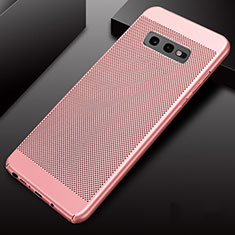 Funda Dura Plastico Rigida Carcasa Perforada W01 para Samsung Galaxy S10e Oro Rosa