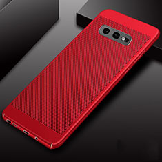 Funda Dura Plastico Rigida Carcasa Perforada W01 para Samsung Galaxy S10e Rojo