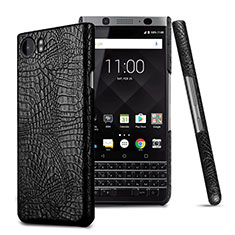 Funda Dura Plastico Rigida de Cuero para Blackberry KEYone Negro