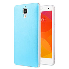 Funda Dura Plastico Rigida de Cuero para Xiaomi Mi 4 Azul Cielo