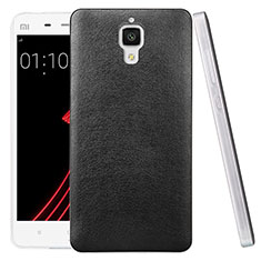 Funda Dura Plastico Rigida de Cuero para Xiaomi Mi 4 Negro