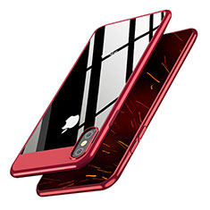 Funda Dura Plastico Rigida Espejo M01 para Apple iPhone Xs Max Rojo