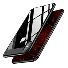 Funda Dura Plastico Rigida Espejo M01 para Apple iPhone Xs Negro