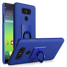 Funda Dura Plastico Rigida Fino Arenisca con Anillo de dedo Soporte para LG G6 Azul