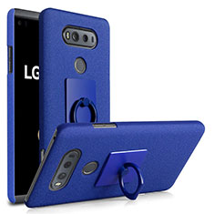 Funda Dura Plastico Rigida Fino Arenisca con Anillo de dedo Soporte para LG V20 Azul