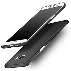 Funda Dura Plastico Rigida Fino Arenisca para Samsung Galaxy S6 Edge+ Plus SM-G928F Negro