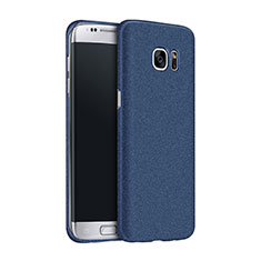 Funda Dura Plastico Rigida Fino Arenisca para Samsung Galaxy S7 Edge G935F Azul