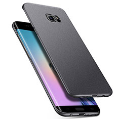 Funda Dura Plastico Rigida Fino Arenisca Q01 para Samsung Galaxy S6 Edge SM-G925 Gris