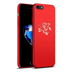 Funda Dura Plastico Rigida Flores para Apple iPhone SE (2020) Rojo
