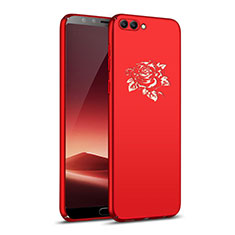 Funda Dura Plastico Rigida Flores para Huawei Nova 2S Rojo