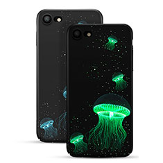 Funda Dura Plastico Rigida Fluorescencia para Apple iPhone 8 Negro