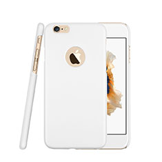 Funda Dura Plastico Rigida Mate con Agujero para Apple iPhone 6 Plus Blanco