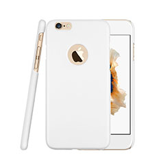 Funda Dura Plastico Rigida Mate con Agujero para Apple iPhone 6S Plus Blanco