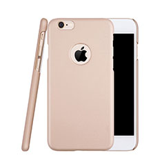 Funda Dura Plastico Rigida Mate con Agujero para Apple iPhone 6S Plus Oro Rosa