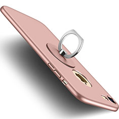Funda Dura Plastico Rigida Mate con Agujero y Anillo de dedo Soporte para Apple iPhone 8 Rosa