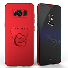 Funda Dura Plastico Rigida Mate con Anillo de dedo Soporte A02 para Samsung Galaxy S8 Plus Rojo