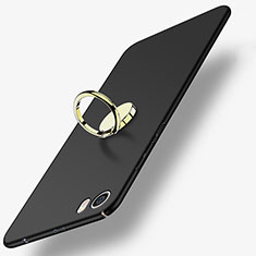Funda Dura Plastico Rigida Mate con Anillo de dedo Soporte A02 para Xiaomi Mi 5 Negro