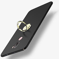 Funda Dura Plastico Rigida Mate con Anillo de dedo Soporte A02 para Xiaomi Mi 5S Plus Negro