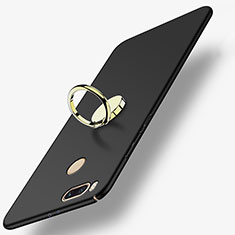 Funda Dura Plastico Rigida Mate con Anillo de dedo Soporte A02 para Xiaomi Mi A1 Negro