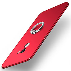 Funda Dura Plastico Rigida Mate con Anillo de dedo Soporte A02 para Xiaomi Mi Mix Rojo