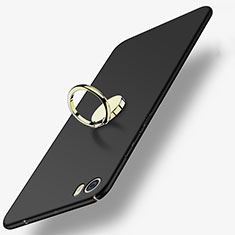 Funda Dura Plastico Rigida Mate con Anillo de dedo Soporte A02 para Xiaomi Mi Note Negro