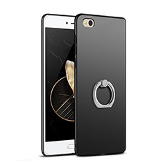 Funda Dura Plastico Rigida Mate con Anillo de dedo Soporte A03 para Xiaomi Mi 5C Negro