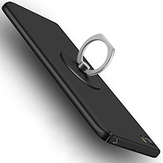 Funda Dura Plastico Rigida Mate con Anillo de dedo Soporte A04 para Xiaomi Mi 5 Negro