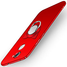 Funda Dura Plastico Rigida Mate con Anillo de dedo Soporte A05 para Huawei Y7 Prime Rojo