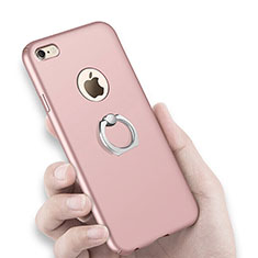 Funda Dura Plastico Rigida Mate con Anillo de dedo Soporte para Apple iPhone 6 Plus Rosa