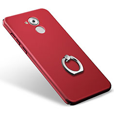 Funda Dura Plastico Rigida Mate con Anillo de dedo Soporte para Huawei Enjoy 6S Rojo