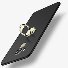 Funda Dura Plastico Rigida Mate con Anillo de dedo Soporte para Huawei G9 Plus Negro