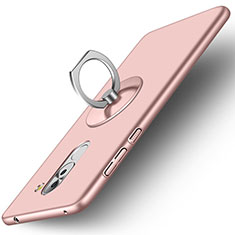 Funda Dura Plastico Rigida Mate con Anillo de dedo Soporte para Huawei GR5 (2017) Oro Rosa