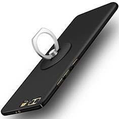 Funda Dura Plastico Rigida Mate con Anillo de dedo Soporte para Huawei Honor 9 Negro